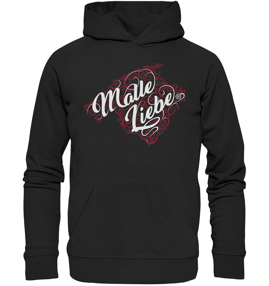 MalleLiebe® Weiß-Rot - Organic Basic Hoodie