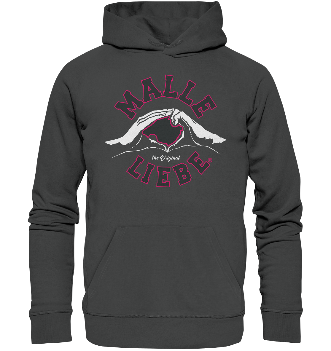 MalleLiebe® Grau-Pink - Organic Basic Hoodie