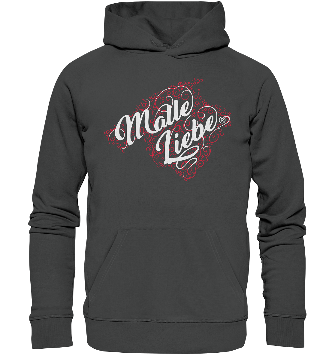 MalleLiebe® Weiß-Rot - Organic Basic Hoodie