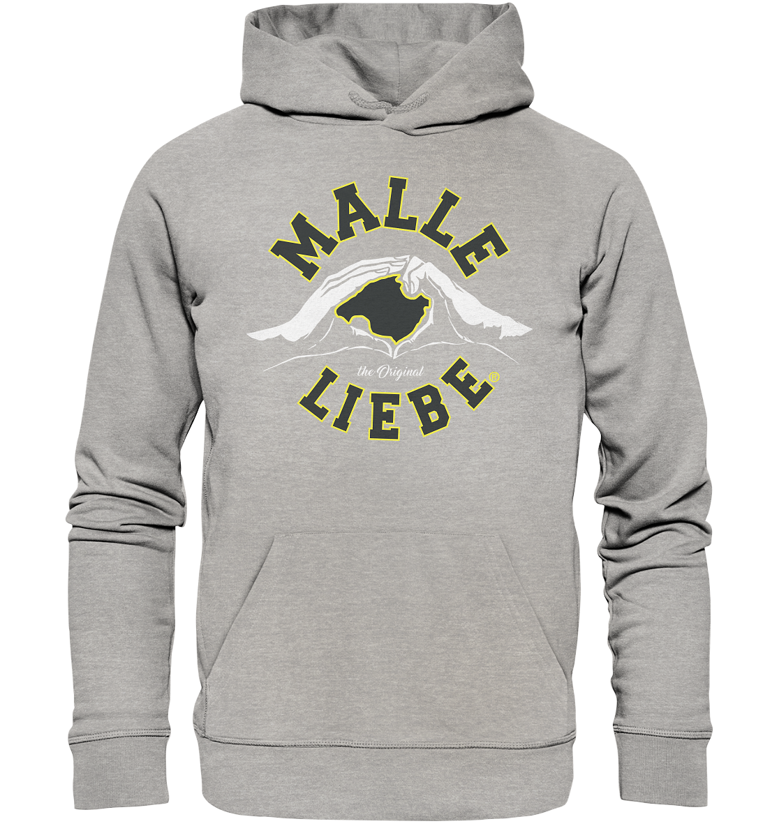 MalleLiebe®  Grau-Gelb - Organic Basic Hoodie