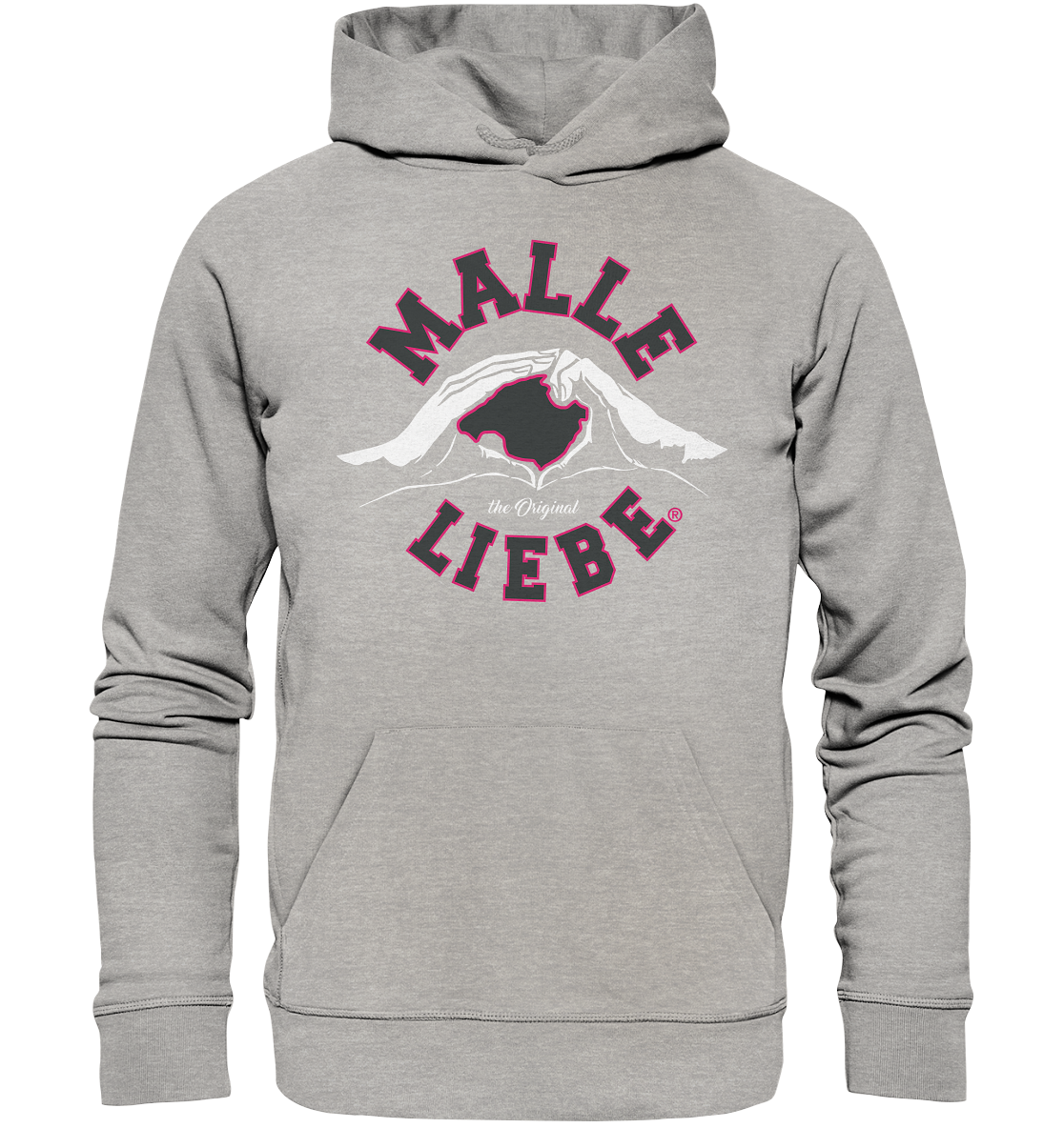 MalleLiebe® Grau-Pink - Organic Basic Hoodie