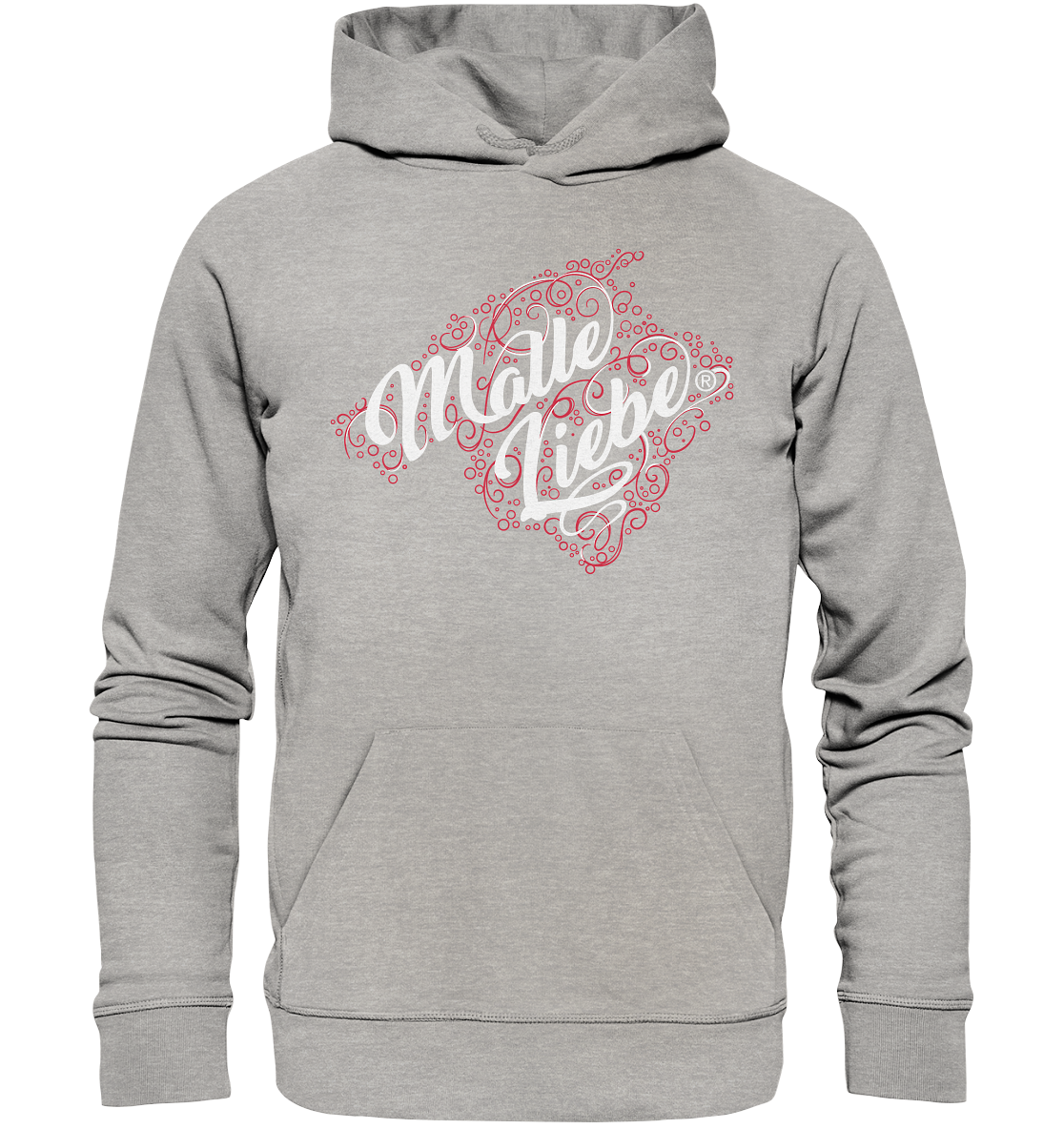 MalleLiebe® Weiß-Rot - Organic Basic Hoodie