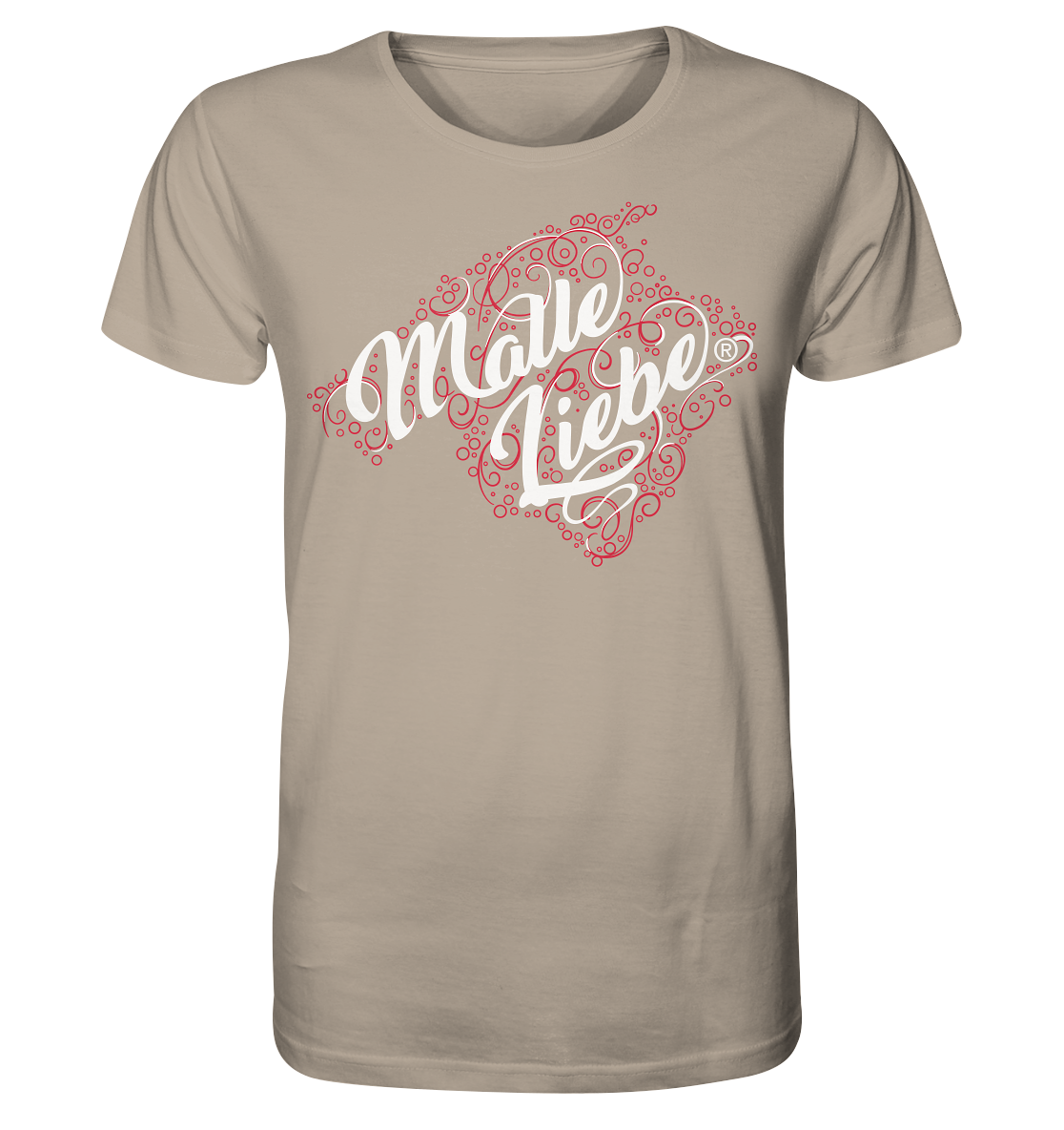 MalleLiebe® Weiß-Rot - Organic Shirt